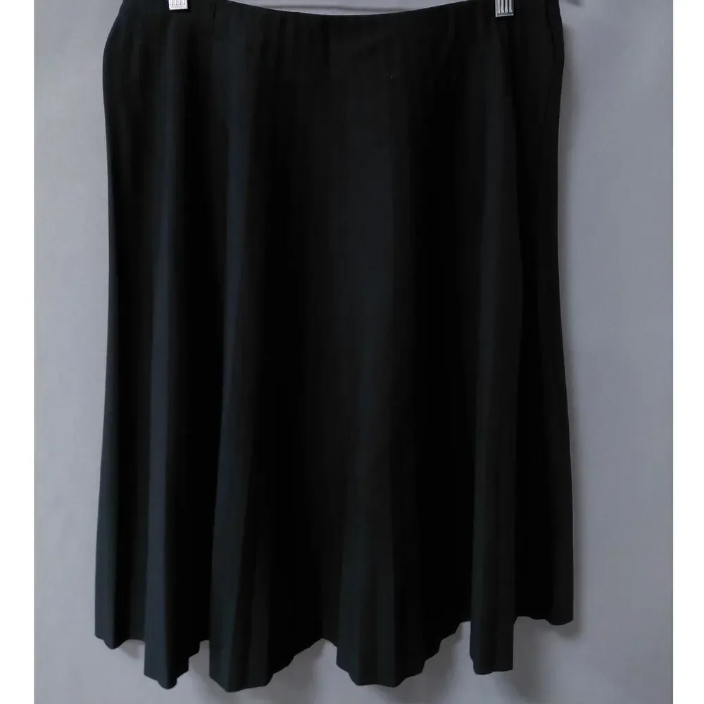 NWT Talbots Rayon Blend Black A-Line Midi Skirt Women Size 12P